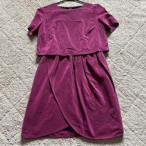 Amanda Uprichard Popover Silk Dress Preppy Wedding Guest Formal Size P (US XS-S)